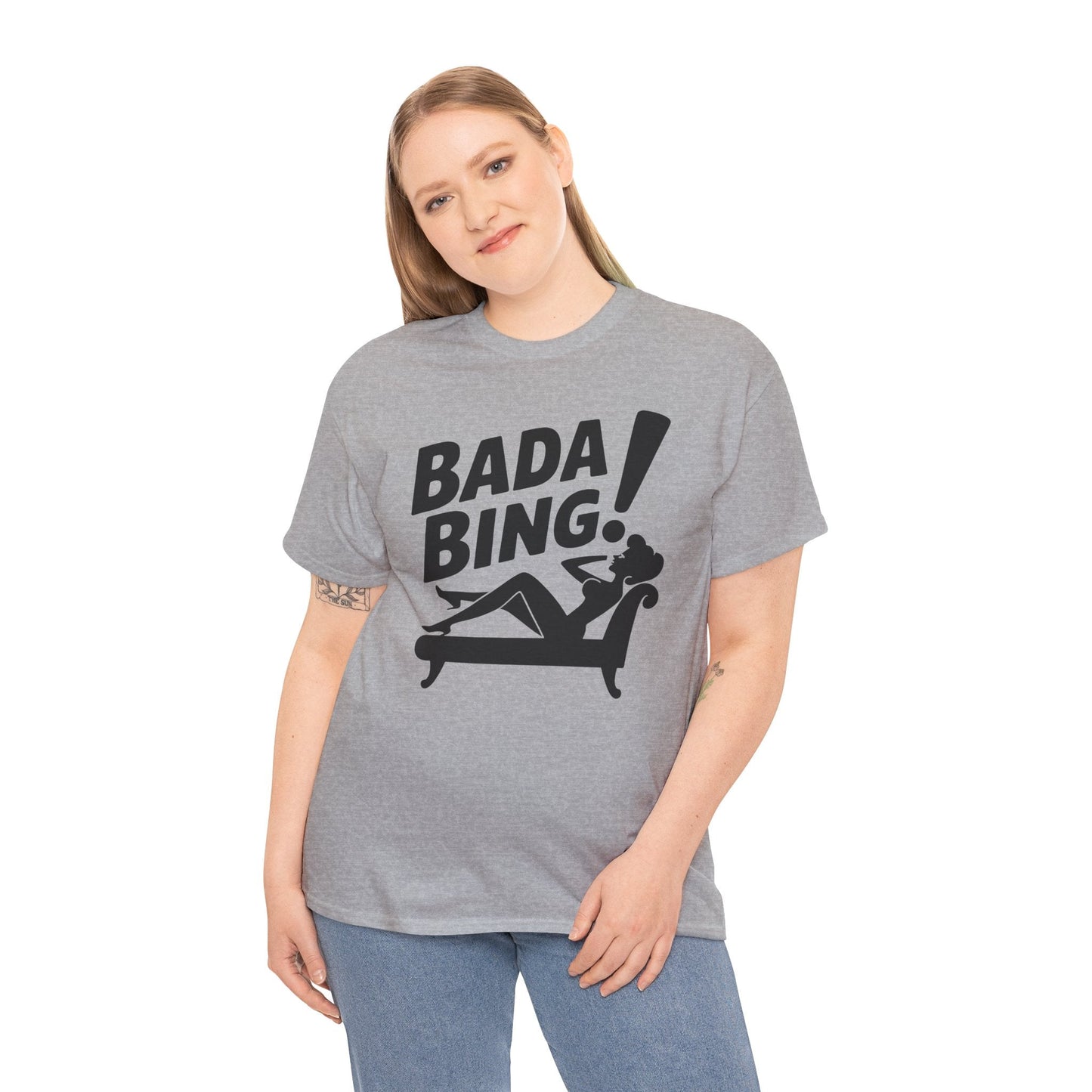 Funny Vintage Bada Sarcastic Bing Retro Sexy Girl Bada Bam T-Shirt