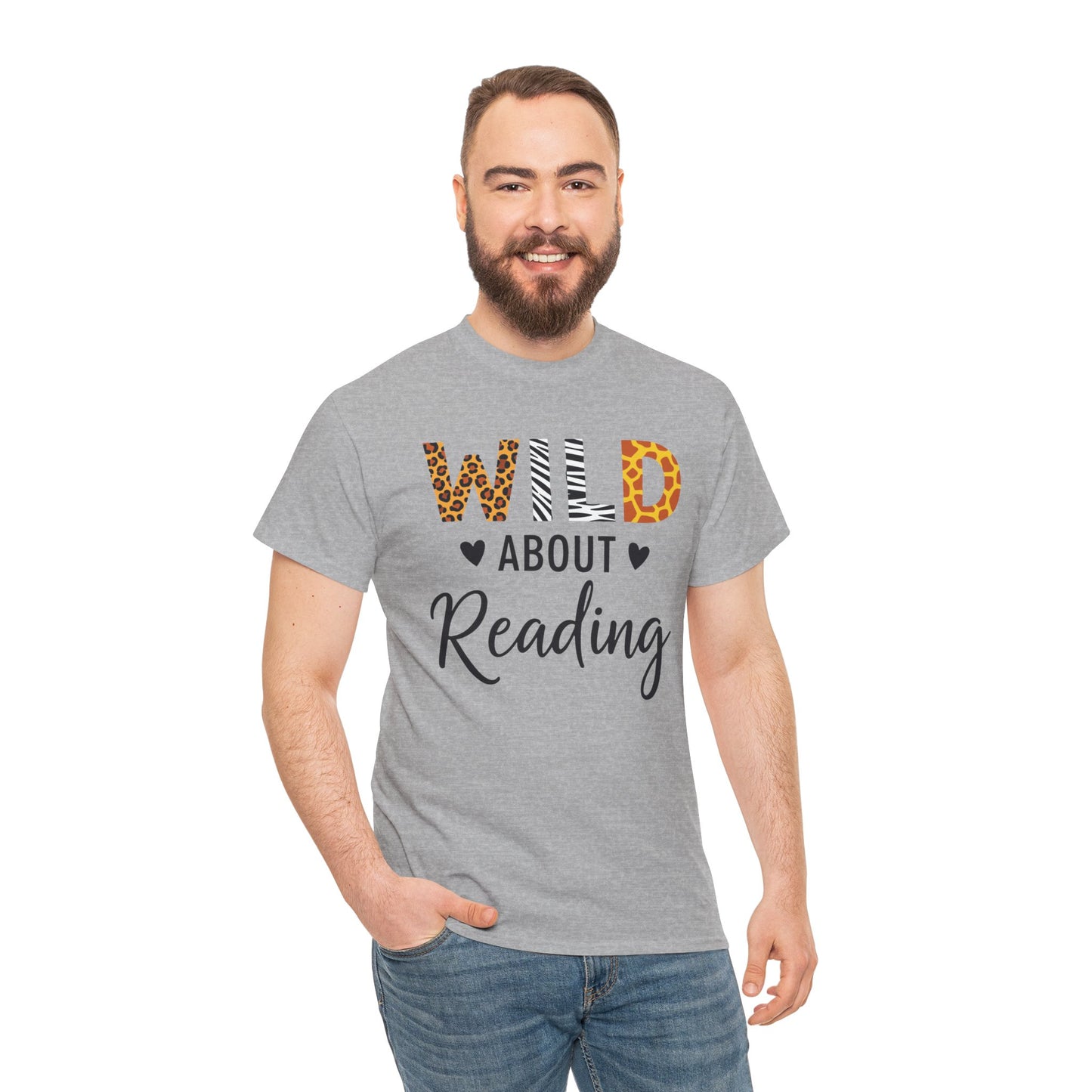 Wild About Reading Funny Book Lover Bookworm Library Day T-Shirt
