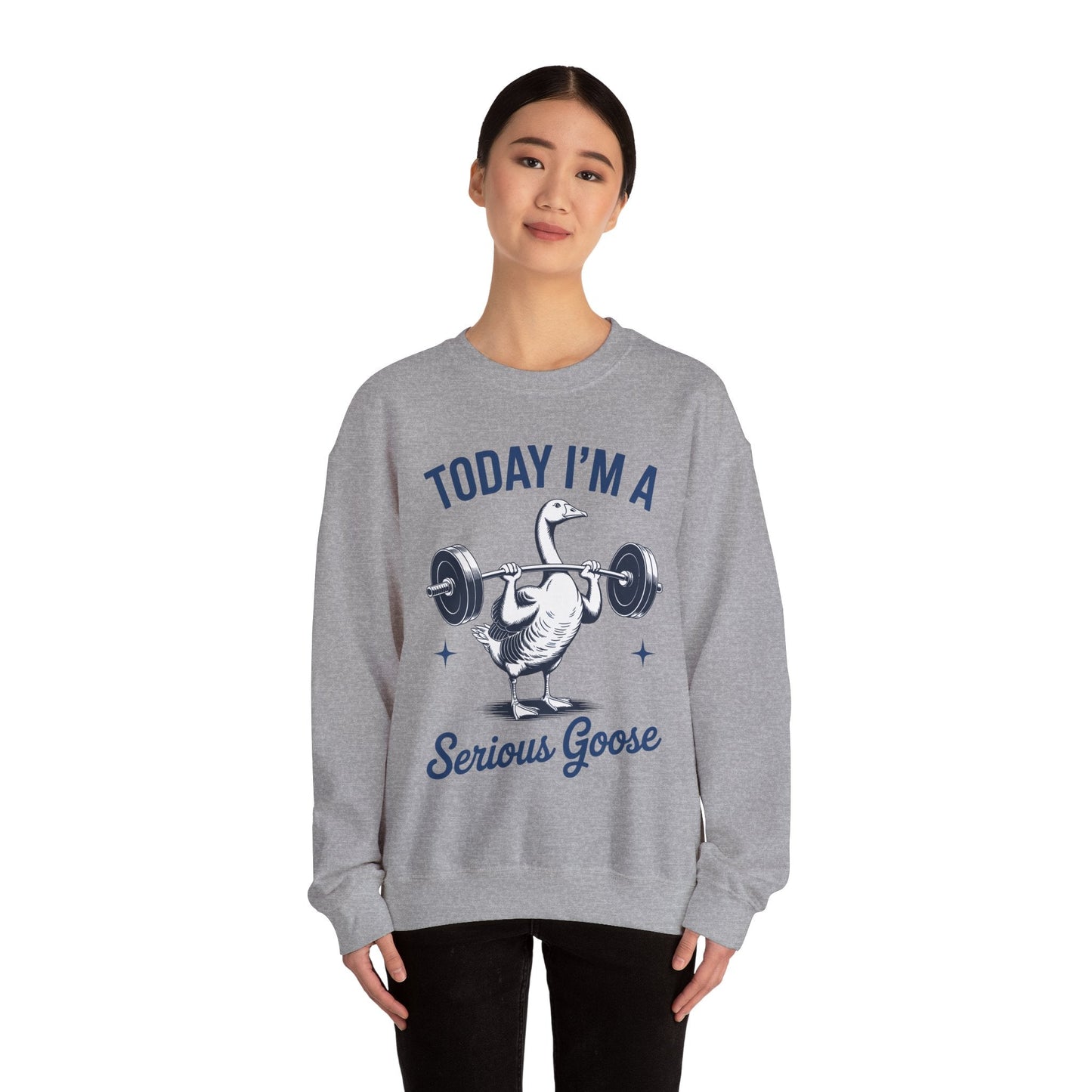 Funny Today I'm A Serious Goose Lifting Weights Gym Fitness Sweatshirt