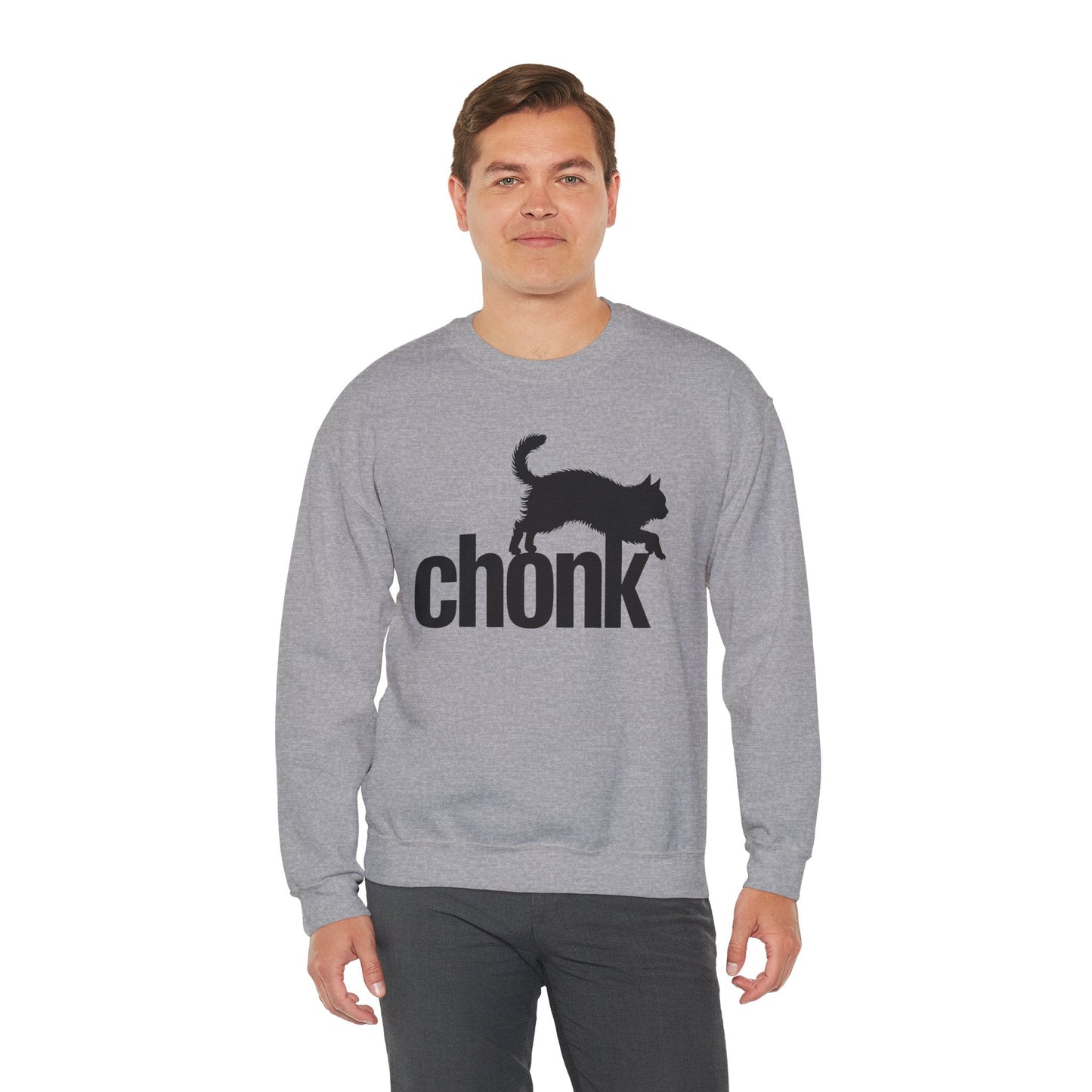 Chonk Cat Meme Funny Black Sweatshirt
