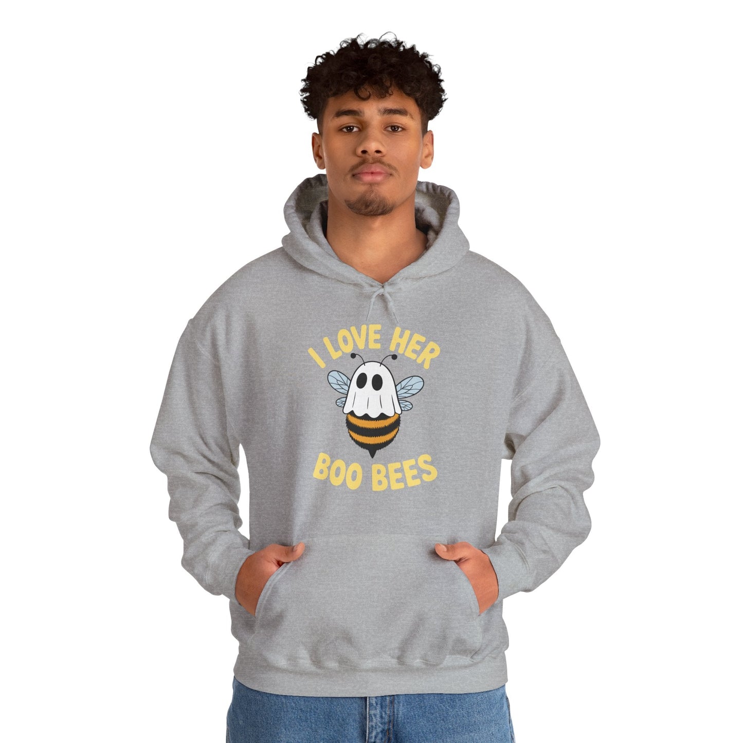 I Love Her Boo Bees Couples Halloween Adult Costume His Men Hoodie