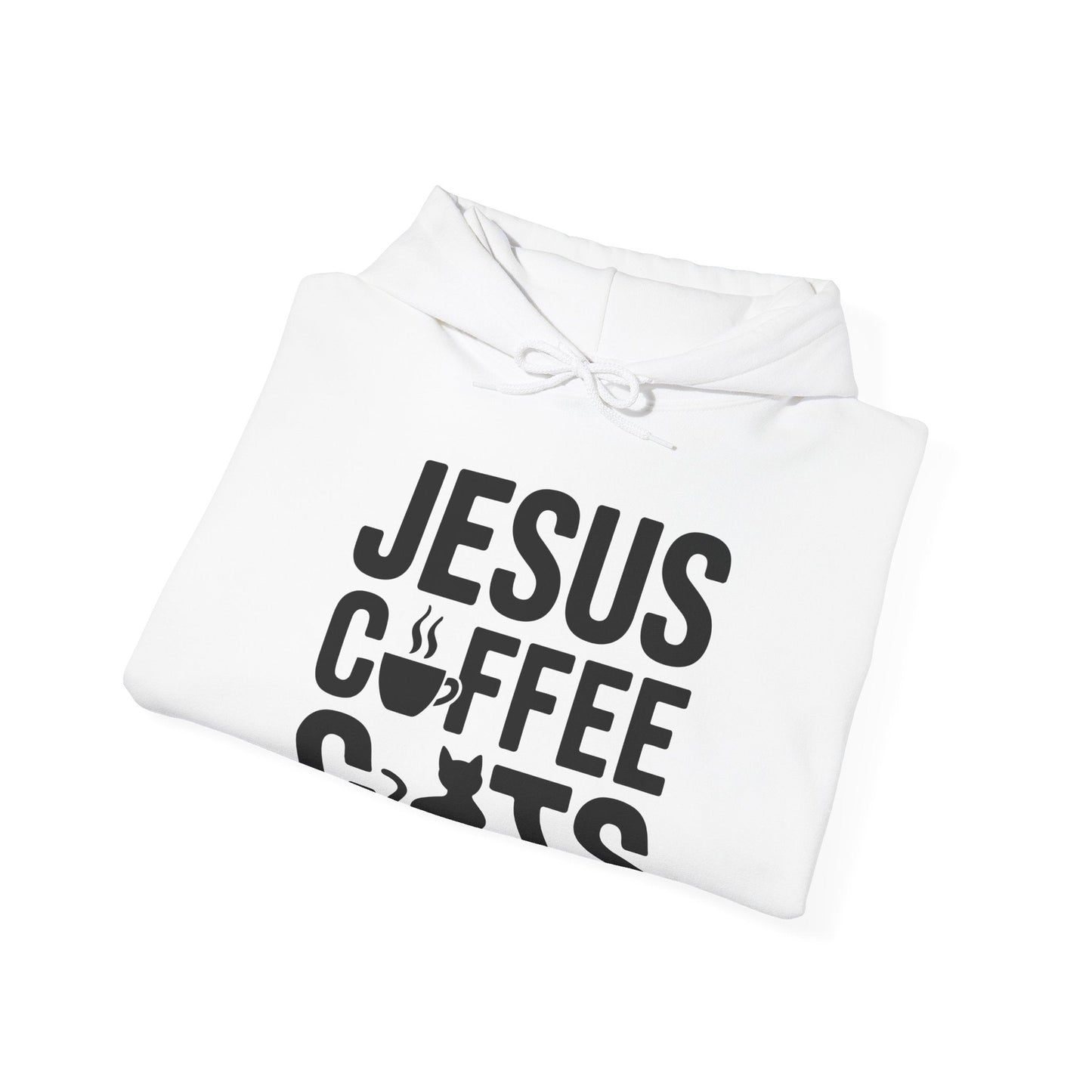 Christian Jesus, Coffee, Cats - Religous Cat Caffeine Lover Hoodie