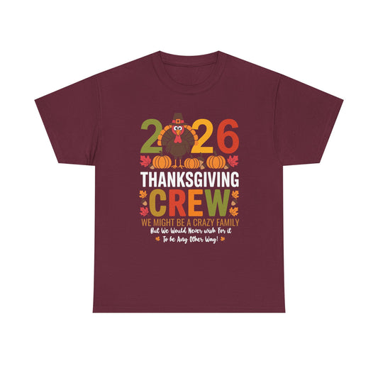 Family Thanksgiving 2026 Thanksgiving Crew Turkey Matching T-Shirt