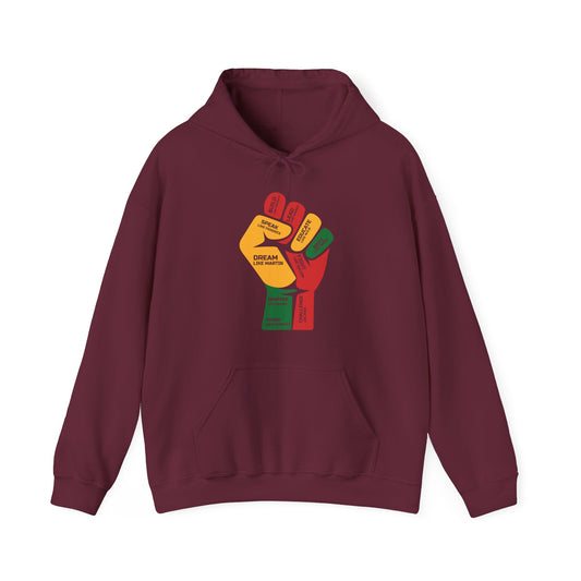 Power Fist Hand Insing Black Black History Hoodie