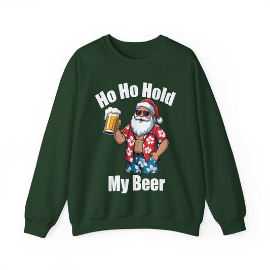 Funny Santa With Sunglasses And Beer Christmas in July Sweatshirt