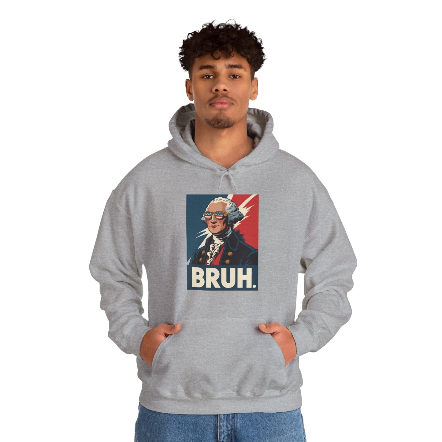4th Of July 2025 George Washington Bruh. Meme Patriotic Hoodie