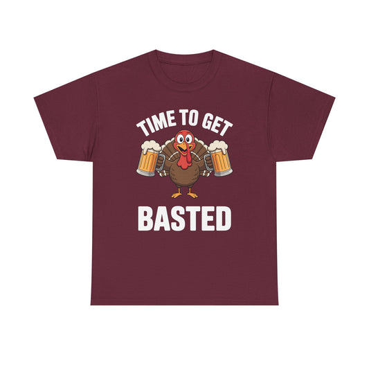Time To Get Basted Funny Beer Thanksgiving Turkey Gift T-Shirt