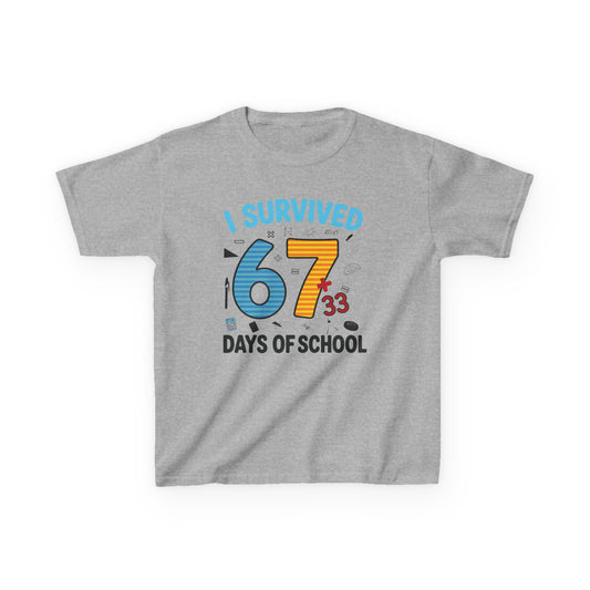 67 i Survived 100 Days of School 6 7 100th Days Kid Students T-Shirt