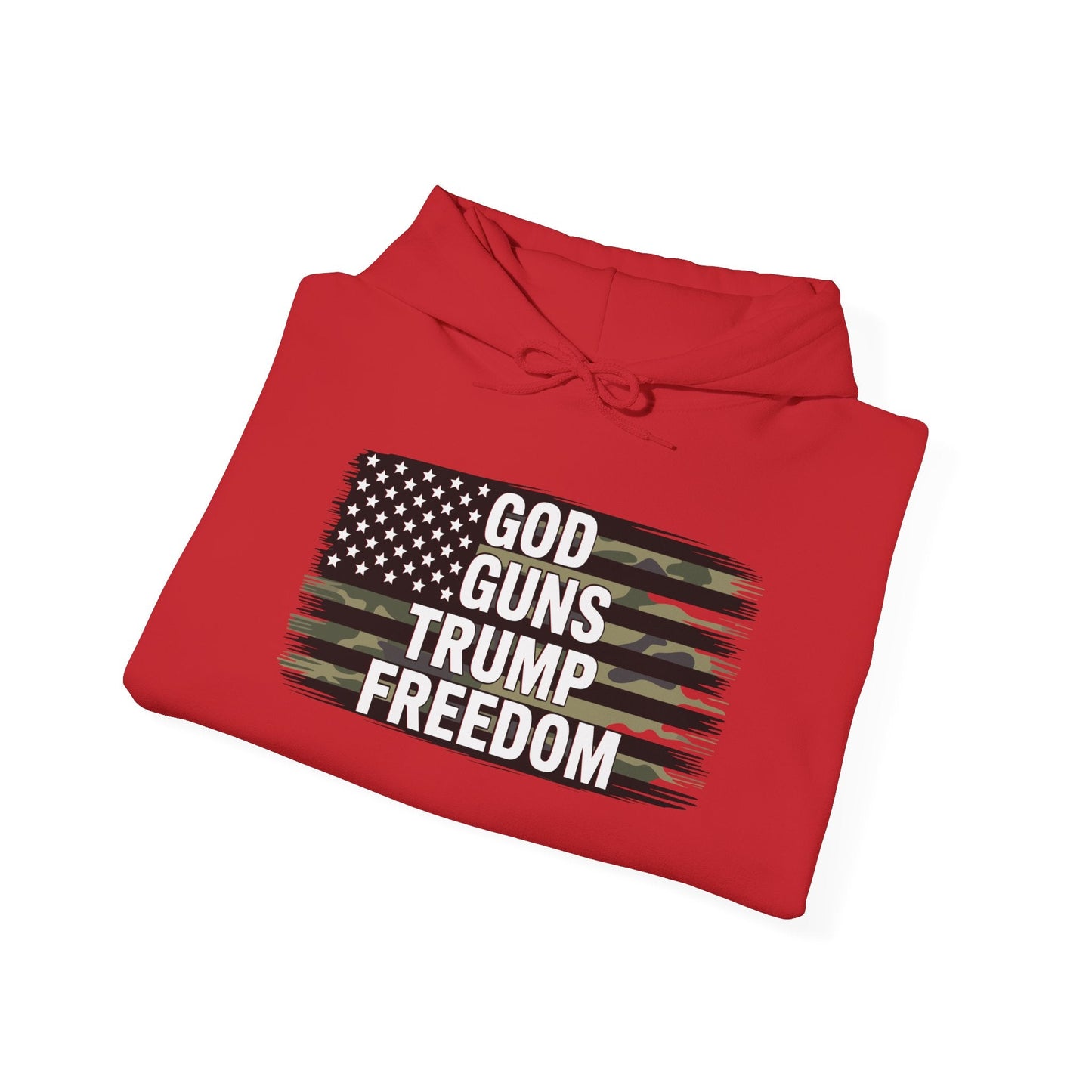 God Guns Trump Freedom Funny Camouflage Pro Gun USA Flag Hoodie
