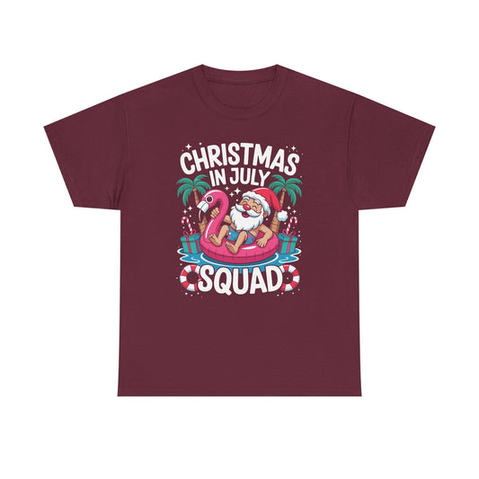 Christmas In July 2025 Squad Summer Beach Vacation Xmas Cool T-Shirt