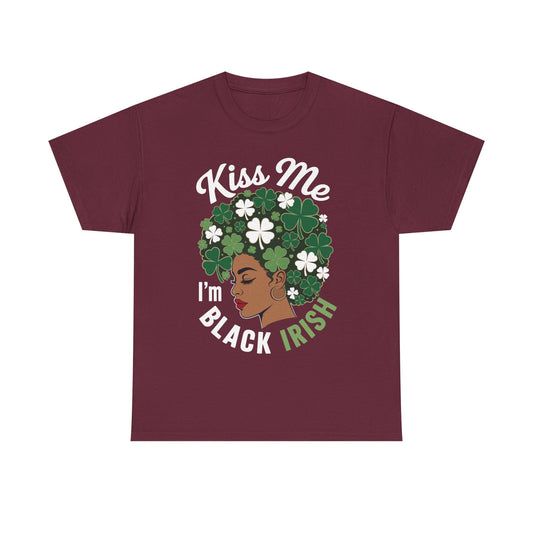 Funny Kiss Me Im Black Irish St Patricks Day Women Afro T-Shirt