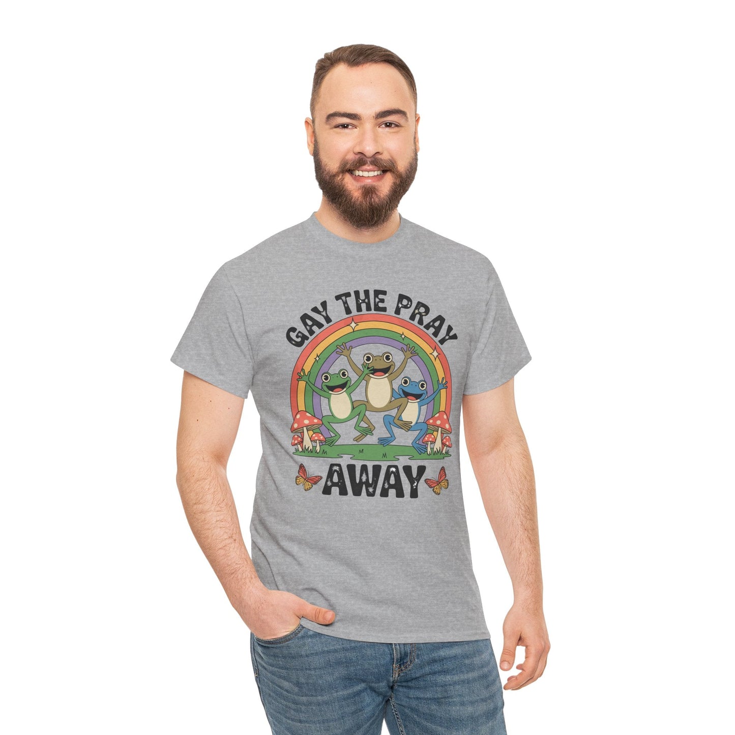 Gay The Pray Away Rainbow LGBT Pride Funny Meme Frogs T-Shirt