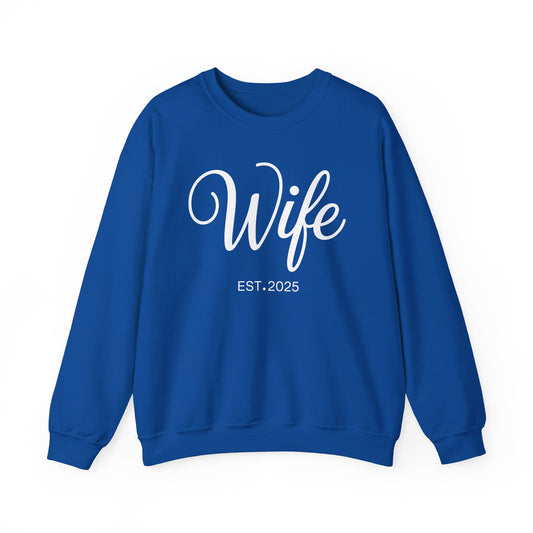 Wife Est 2025 Just Married Honeymoon Wedding Couples Sweatshirt