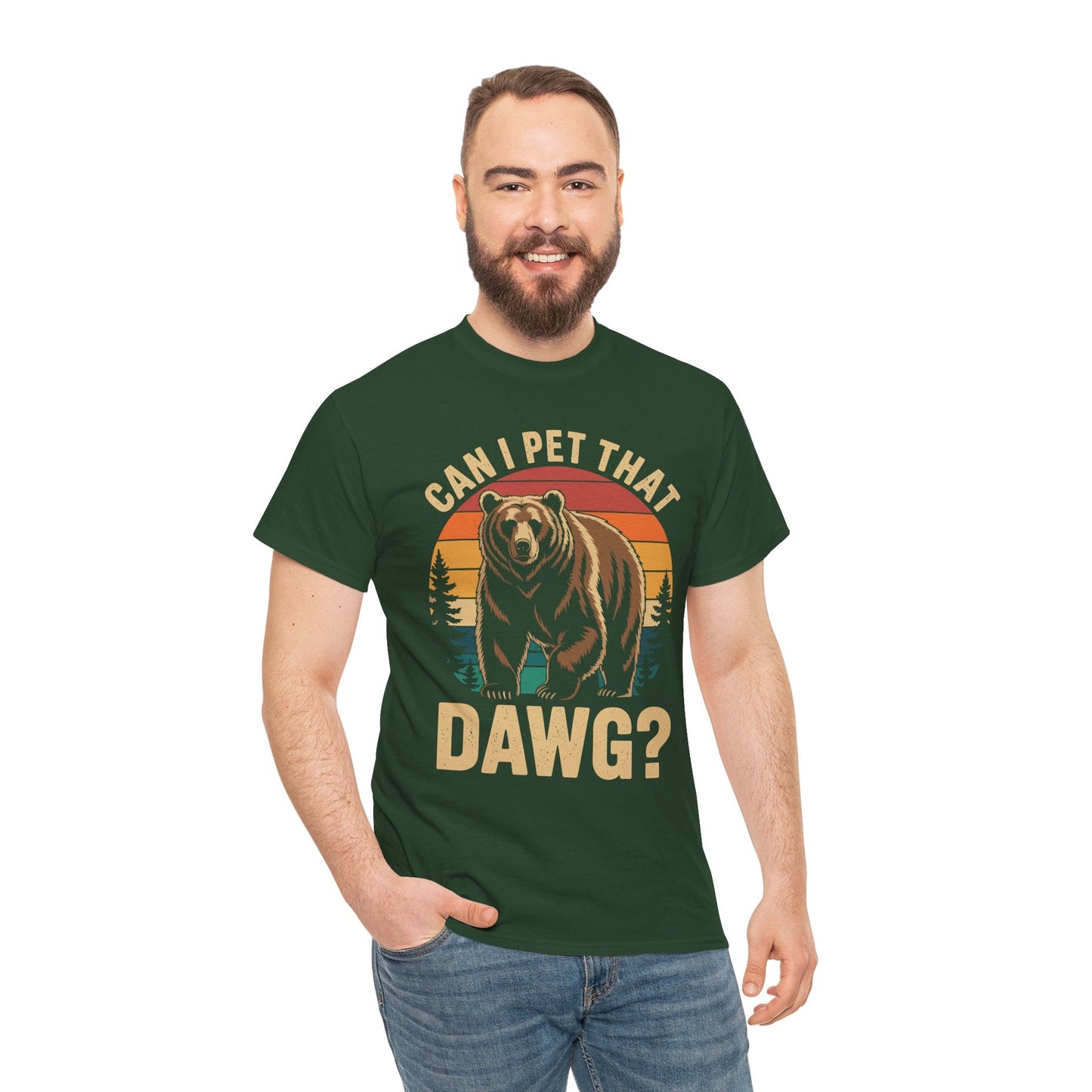 Can I Pet That Dog Funny Dawg Bear Meme Camping Hiking T-Shirt
