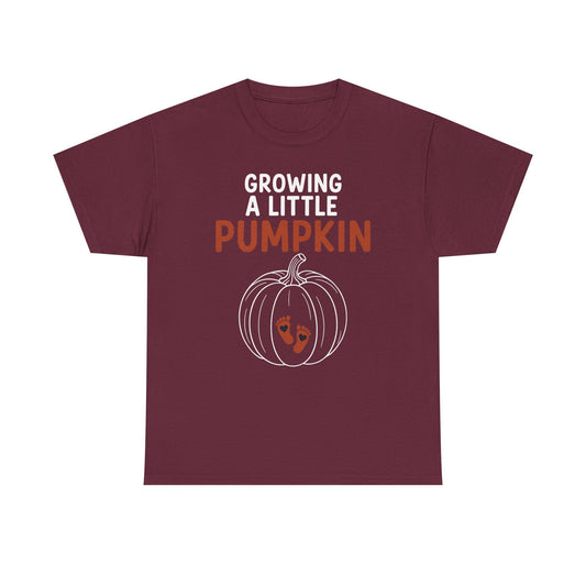 Growing A Little Pumpkin Fall Thanksgiving Baby Bump Wife T-Shirt
