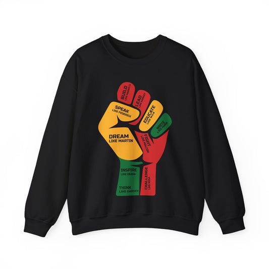 Power Fist Hand Shirt Insing Black Black History Sweatshirt