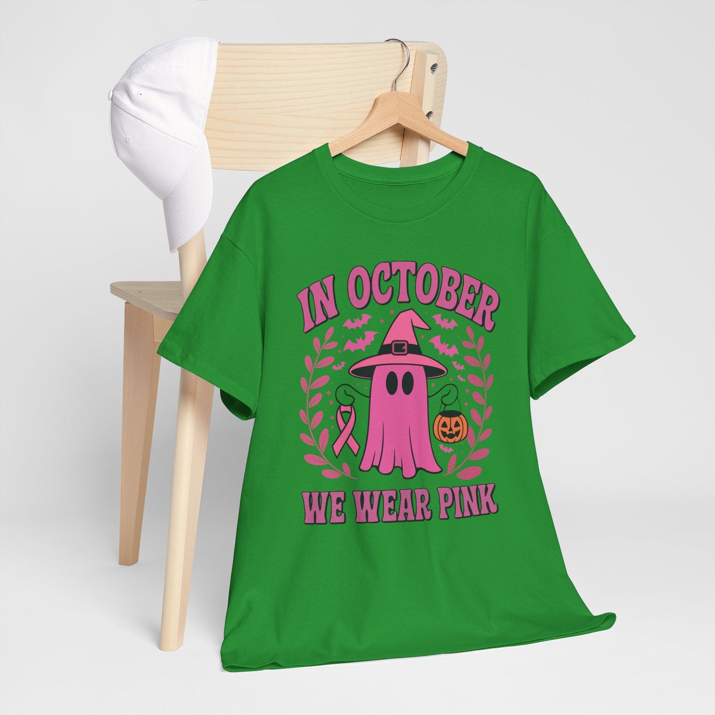 In October We Wear Pink Breast Cancer Awareness Halloween T-Shirt