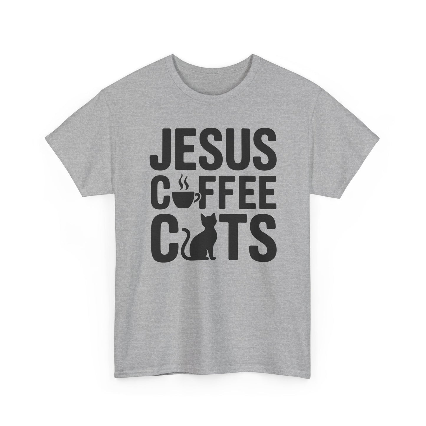 Christian Jesus, Coffee, Cats - Religous Cat Caffeine Lover T-Shirt