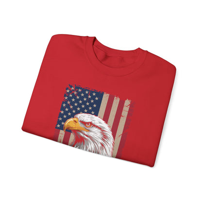 American Flag Bald Eagle Patriotic Red White Blue Sweatshirt