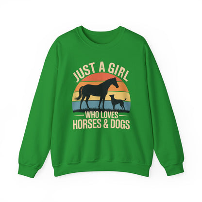 Just A Girl Who Loves Horses and Dogs Women Girls Sweatshirt