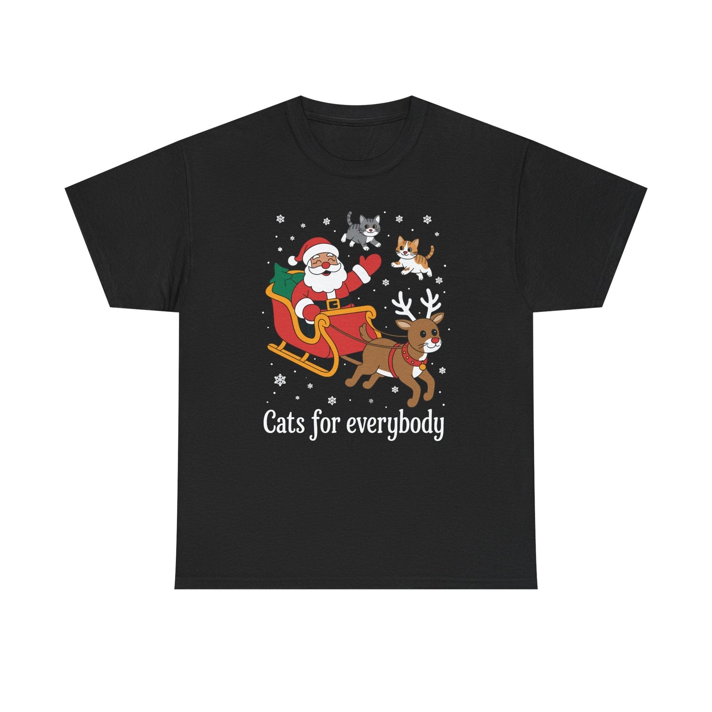 Cats For Everybody Christmas Cat Funny Xmas Women Santa T-Shirt