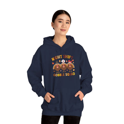 Night Shift Gobble Squad Night Worker Staff Thanksgiving Hoodie