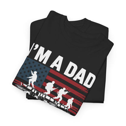 I'm A Dad Papa And Veteran Funny Retro Dad Papa Grandpa T-Shirt