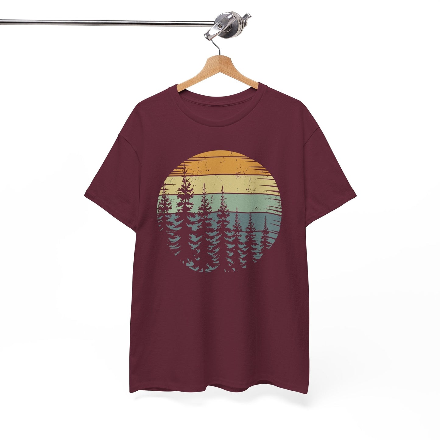 Retro Forest Trees Outdoors Nature Vintage Graphic T-Shirt