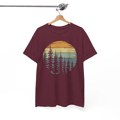 Retro Forest Trees Outdoors Nature Vintage Graphic T-Shirt
