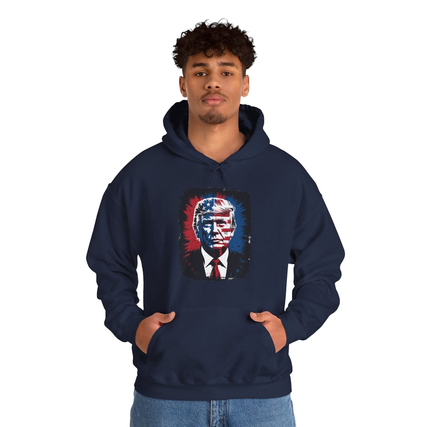 President Trump Portrait 4th July Hoodie