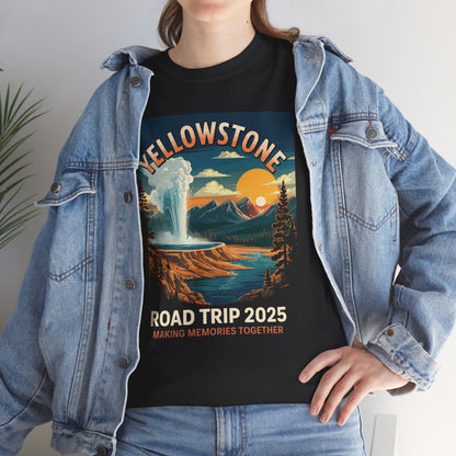 Yellowstone Family Road Trip 2025 National Park Outdoor T-Shirt