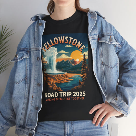 Yellowstone Family Road Trip 2025 National Park Outdoor T-Shirt
