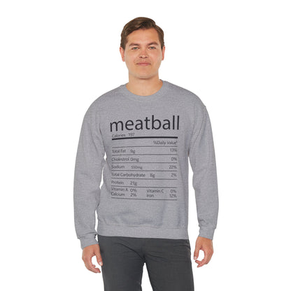 Meatball Nutrition Facts Funny Thanksgiving Christmas Sweatshirt