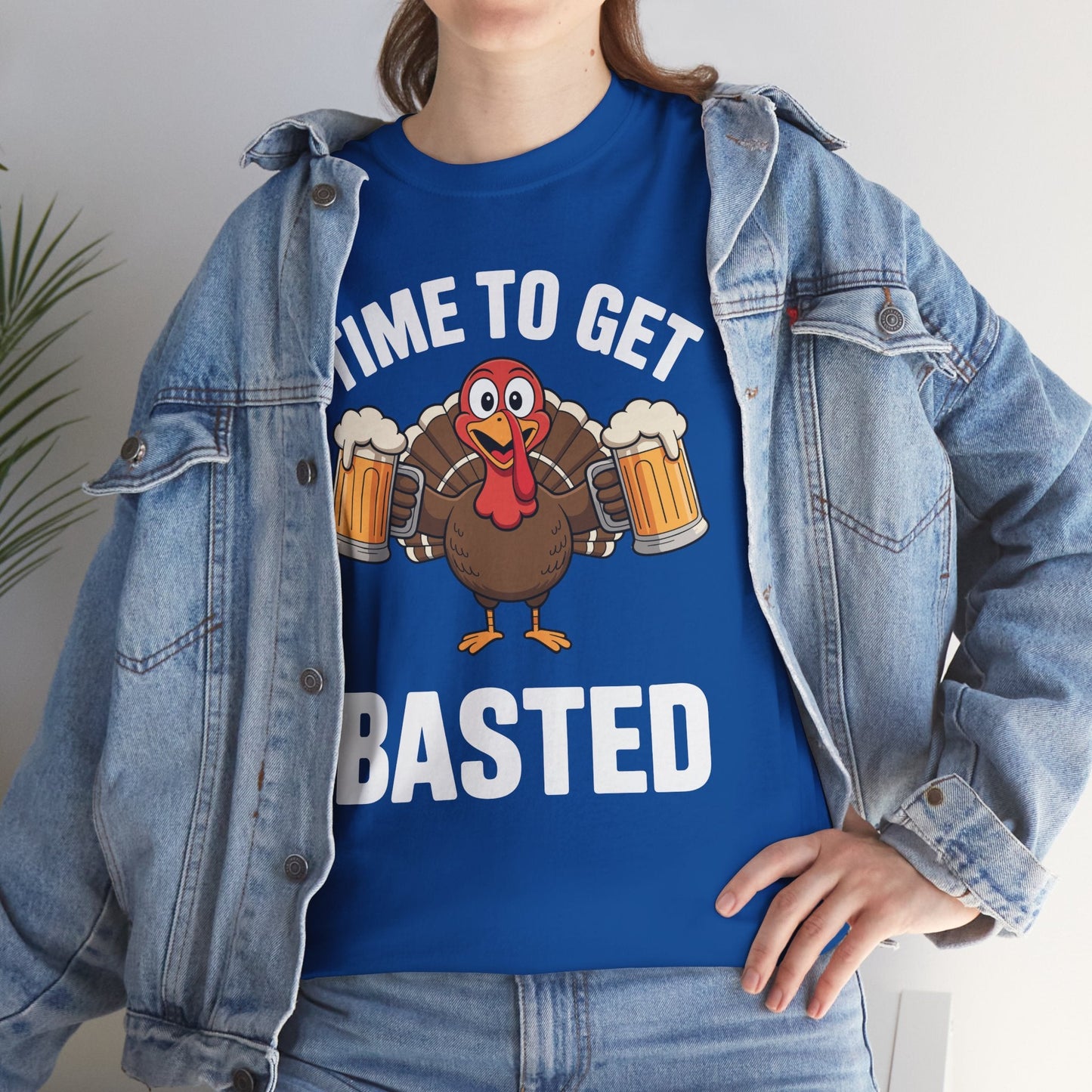 Time To Get Basted Funny Beer Thanksgiving Turkey Gift T-Shirt