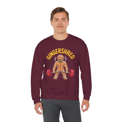 Funny Gingershred Gingerbread Man Gym Bodybuilding Christmas Sweatshirt