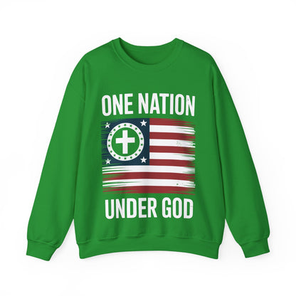 One Nation Under God Flag 4th Of July Patriotic Christian Sweatshirt