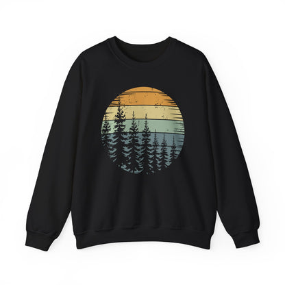 Retro Forest Trees Outdoors Nature Vintage Graphic Sweatshirt