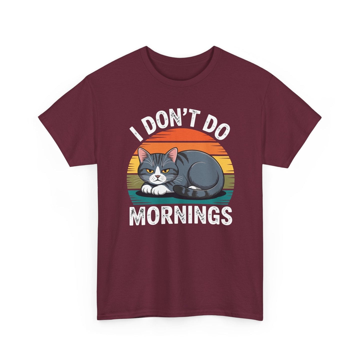 Funny Sleep Cat I Don't Do Morning T-Shirt