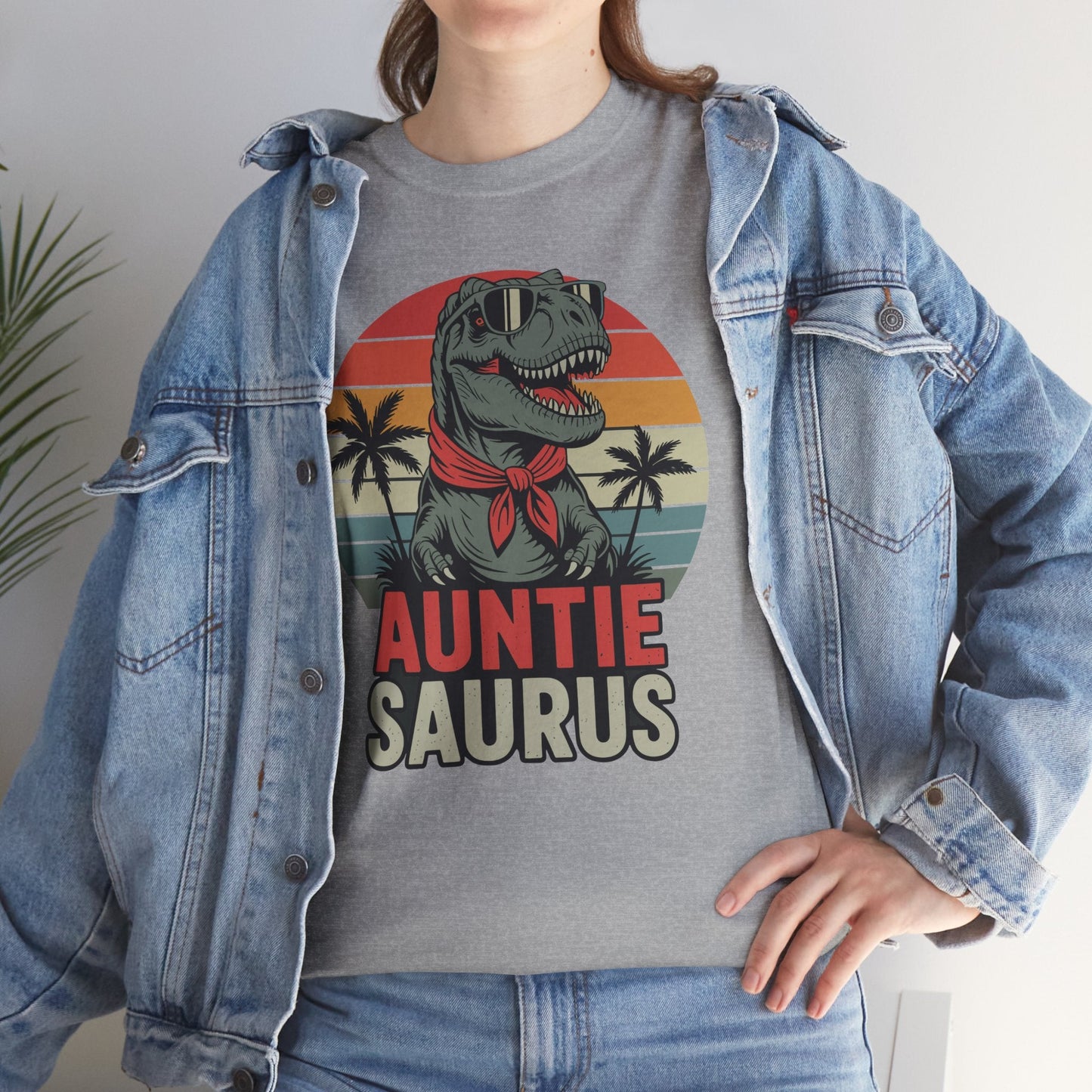 Auntiesaurus T Rex Dinosaur Auntie Saurus Family Matching T-Shirt