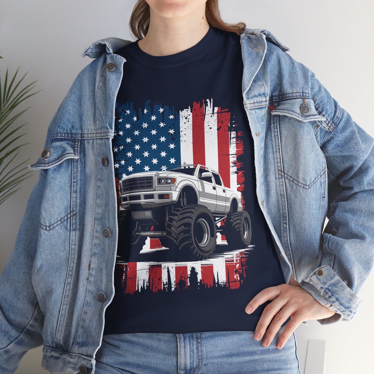 Monster Truck USA Flag American T-Shirt