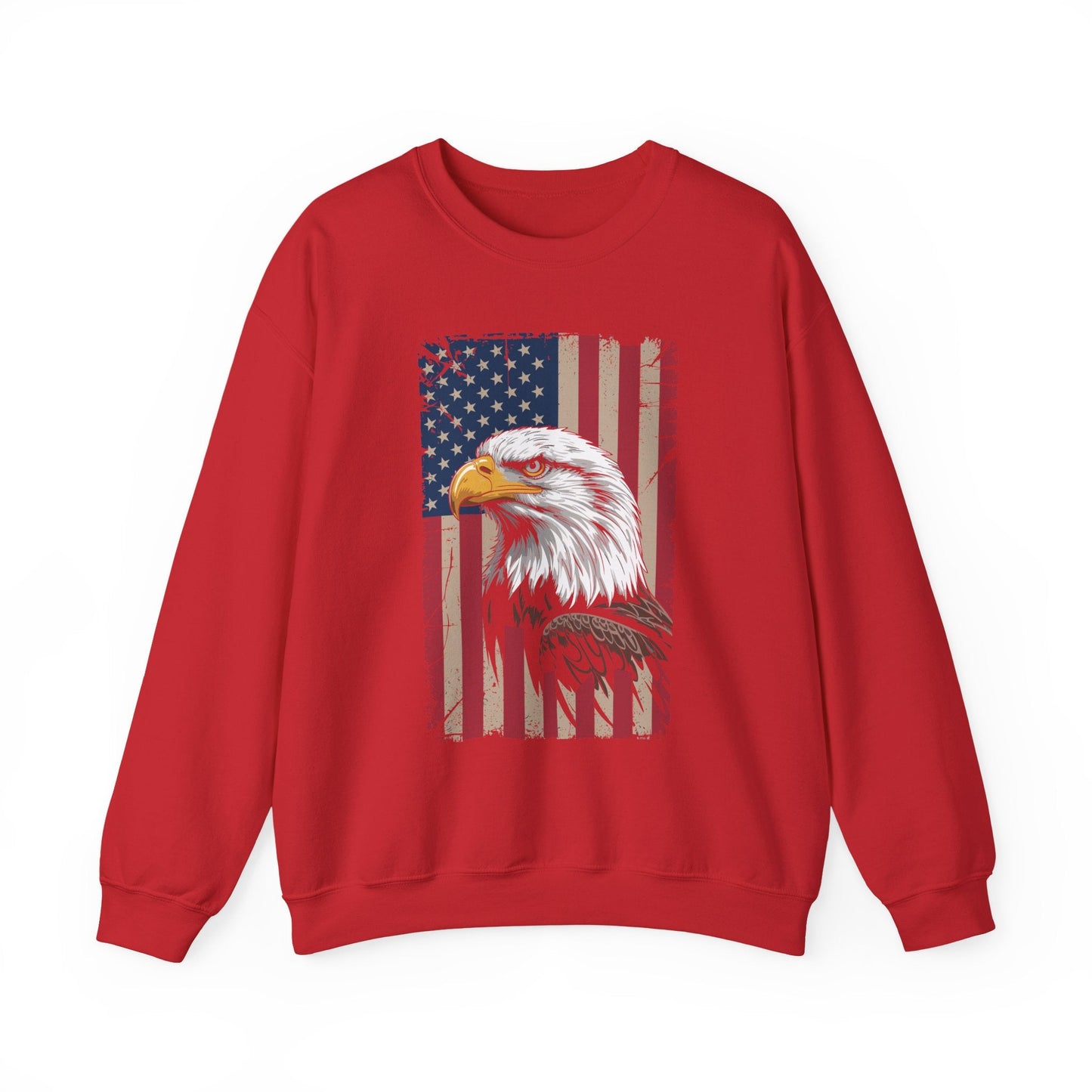 American Flag Bald Eagle Patriotic Red White Blue Sweatshirt