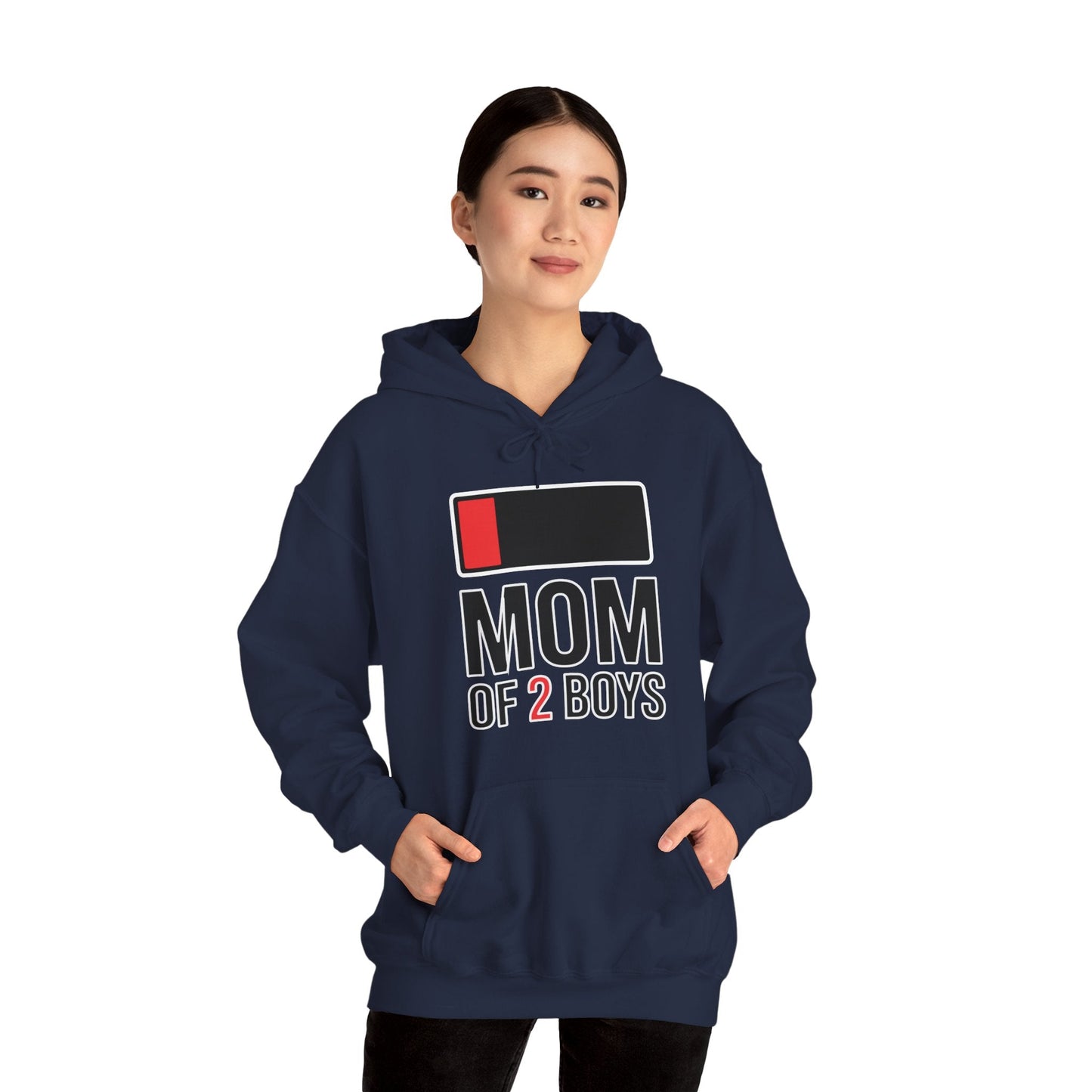 Mom of 2 Boys Gift from Son Mothers Day Birthday Women Hoodie