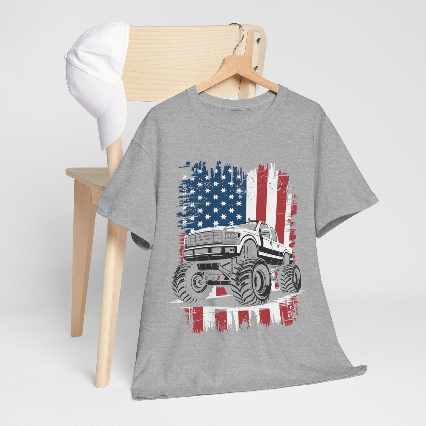 Monster Truck USA Flag American T-Shirt