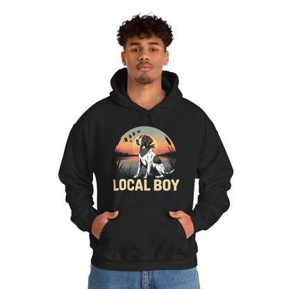 Local Boy Hunting Dog Vintage Sunset Hunting Season Hoodie