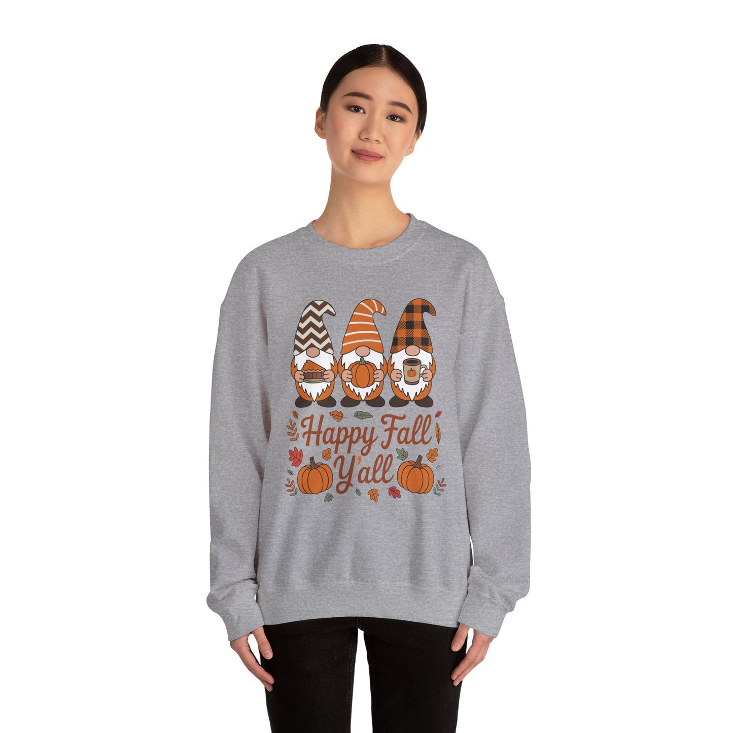 Happy Fall Y'all Gnome Pumpkin Autumn Thanksgiving Men Women Sweatshirt