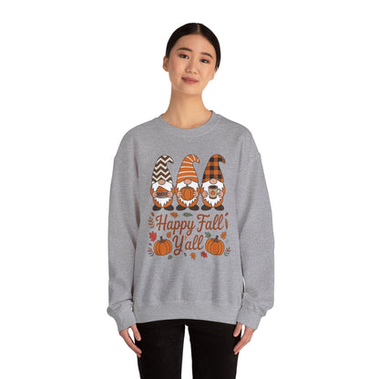 Happy Fall Y'all Gnome Pumpkin Autumn Thanksgiving Men Women Sweatshirt