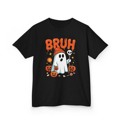 Bruh Ghost Halloween Cute Ghost Trick Or Treat Candy Kids T-Shirt