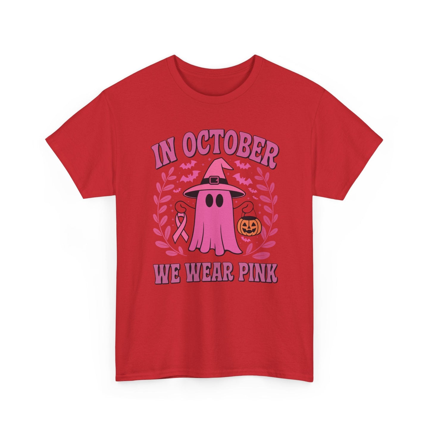 In October We Wear Pink Breast Cancer Awareness Halloween T-Shirt