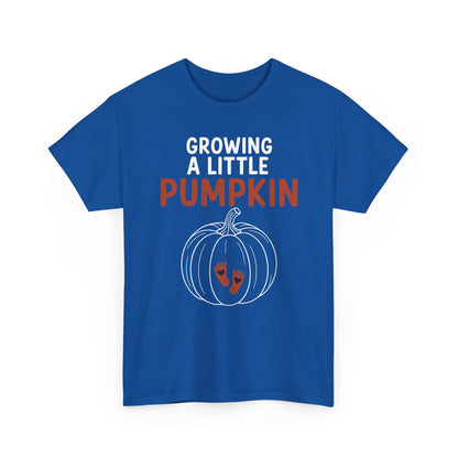 Growing A Little Pumpkin Fall Thanksgiving Baby Bump Wife T-Shirt
