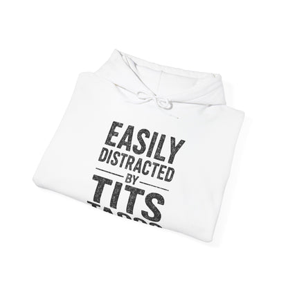 Men's Easily Distracted By Tits and Tacos Adult Humor Gift Hoodie
